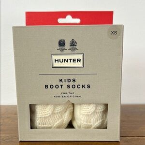 Hunter Kids Boot Socks Cream Knit Size XS Rain Shoes Feet Baby Winter Spring